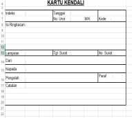 BLANGKO KARTU KENDALI SURAT MASUK / KELUAR