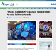 Pemprov Jambi Sabet Penghargaan ‘Instansi Terbaik Pertama’ dari Kemenkominfo