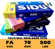 Kertas HVS Warna ukuran F4 70gr SiDU 500 Lbr