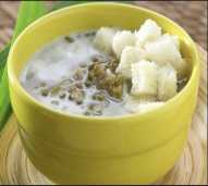 Bubur kacang hijau plus roti tawar